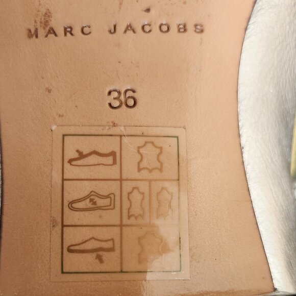 Marc Jacobs all leather silver/gold trim mary jane shoes sz 36 - Picture 10 of 13